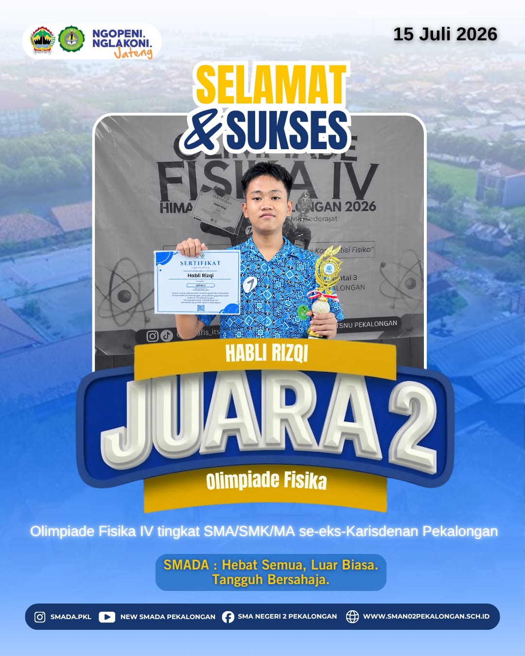 JUARA 2 OLIMPIADE FISIKA