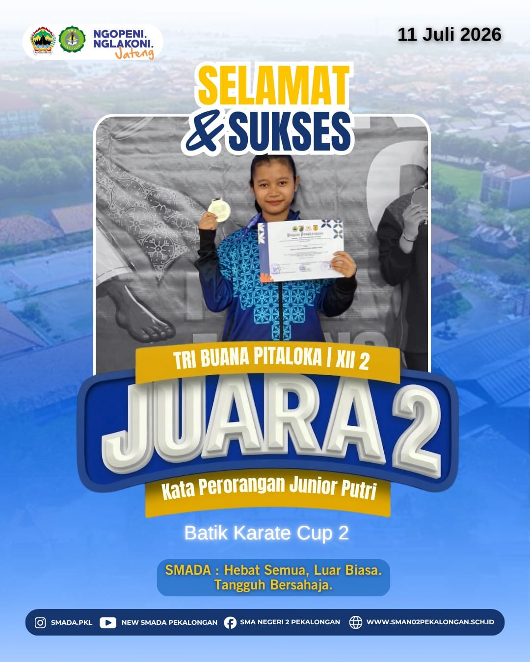 JUARA 2 BATIK KARATE CUP 2 PUTRI