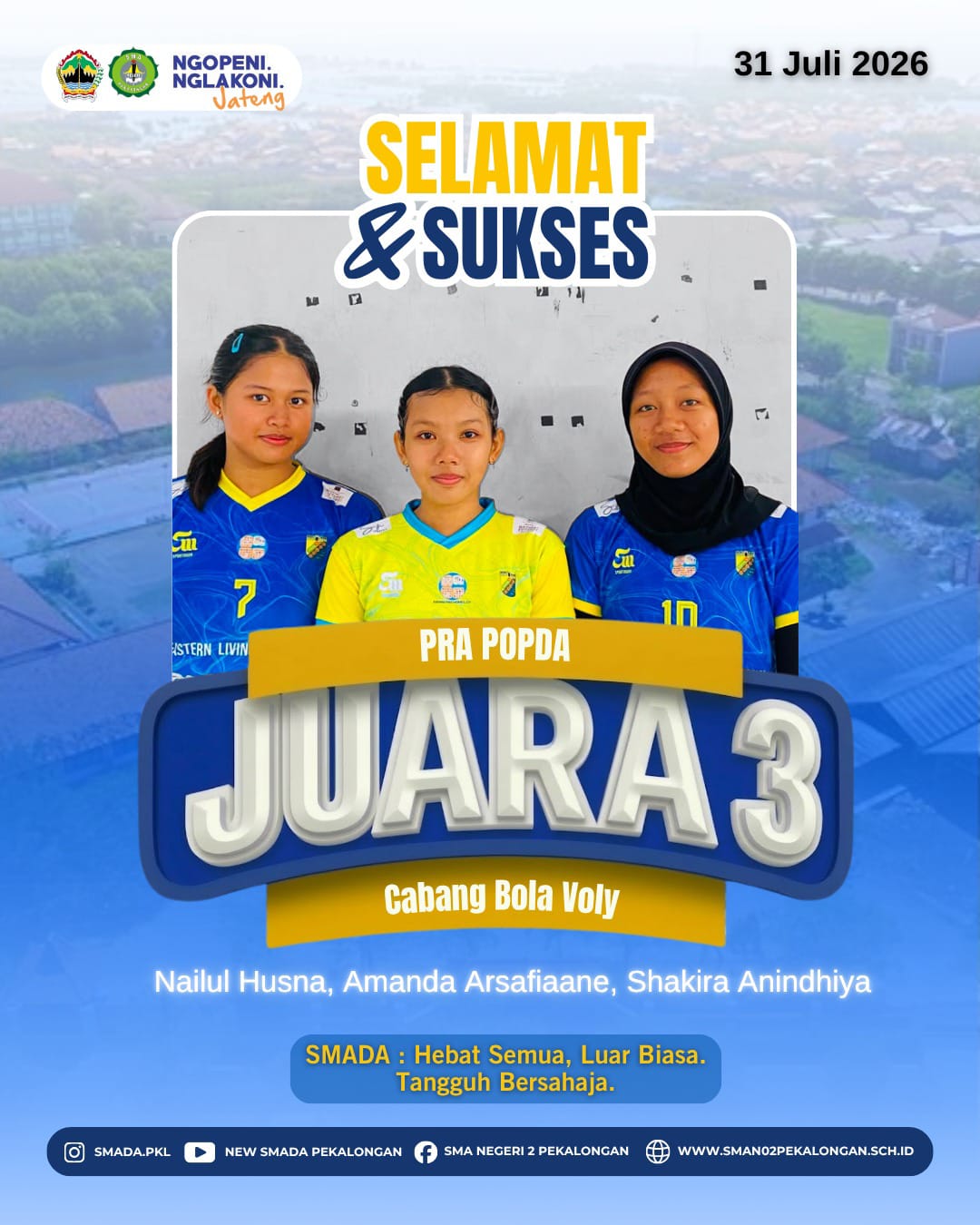 JUARA 3 PRA POPDA VOLI PUTRI